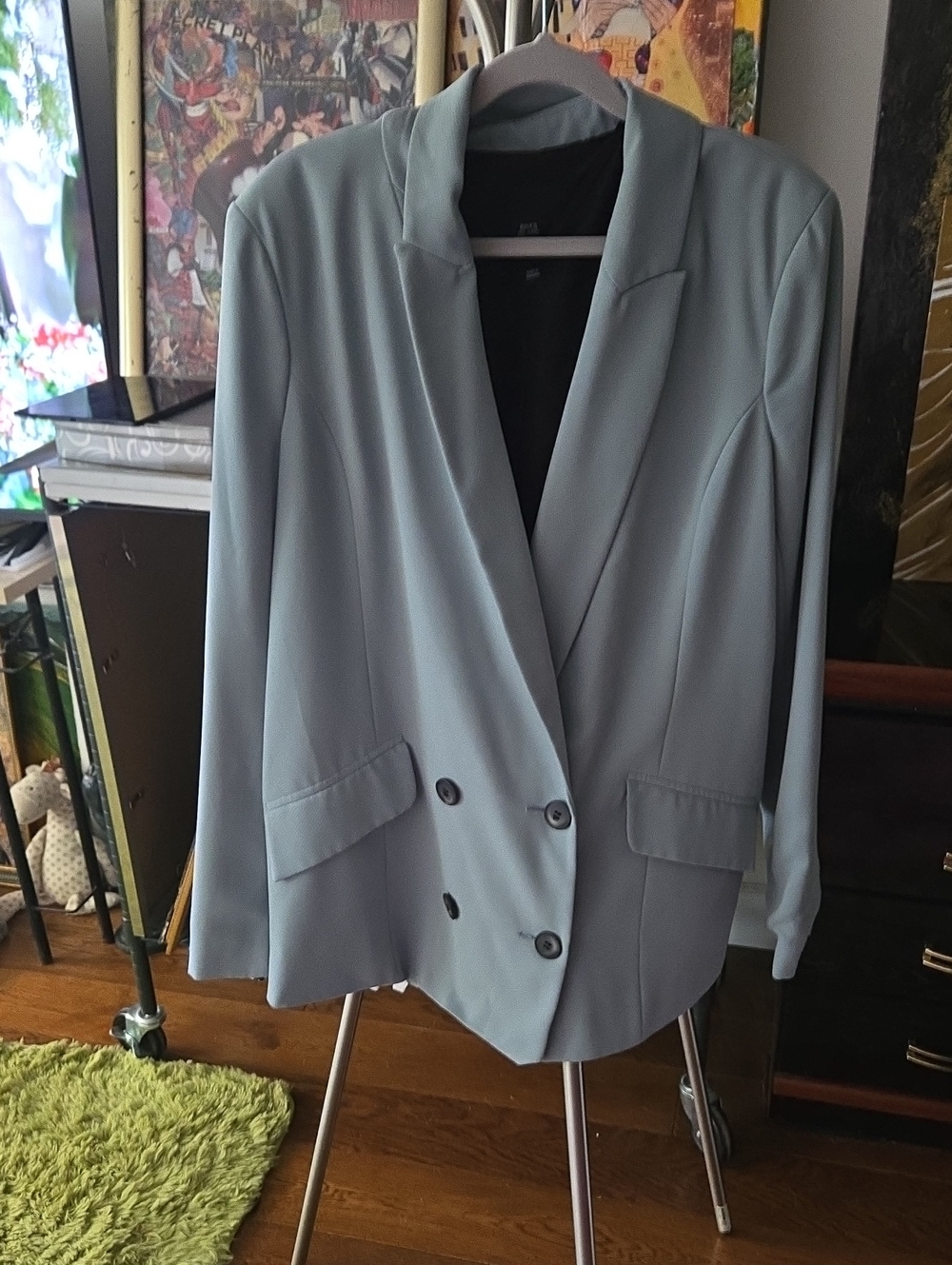 River Island Pale Blue Double-Breasted Blazer 21 P2p 31 L